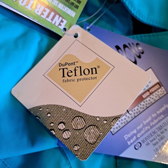 SMS men's size Large Aqua & white ski or snowboard jacket, Wind  & waterproof - Picture 15 of 16